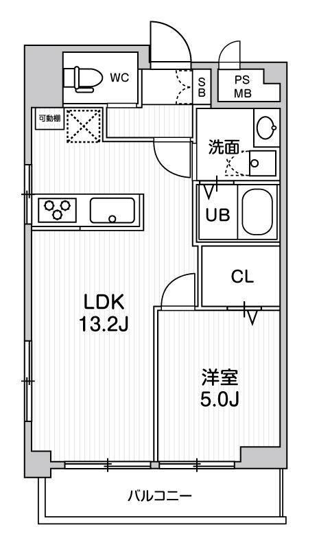 ミリアレジデンス上池袋II(1LDK/12階)の間取り写真