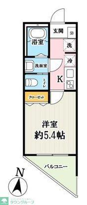 リーラ東川口(1K/2階)の間取り写真