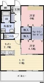 CHARMANT MUKAIYAMA(2LDK/3階)の間取り写真