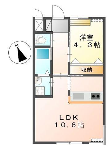 グレイス・ベルジュII(1LDK/1階)の間取り写真