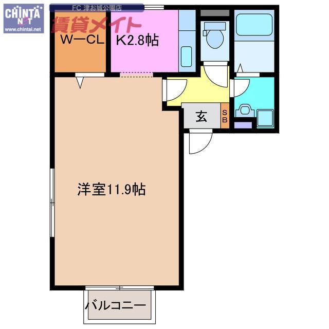 プレジオ(1K/2階)の間取り写真