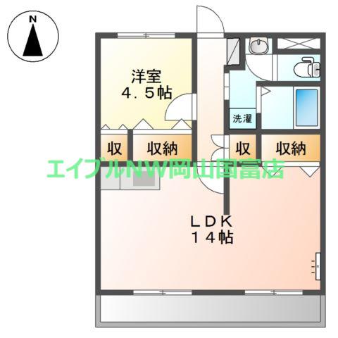 サンライズ2番館(1LDK/1階)の間取り写真
