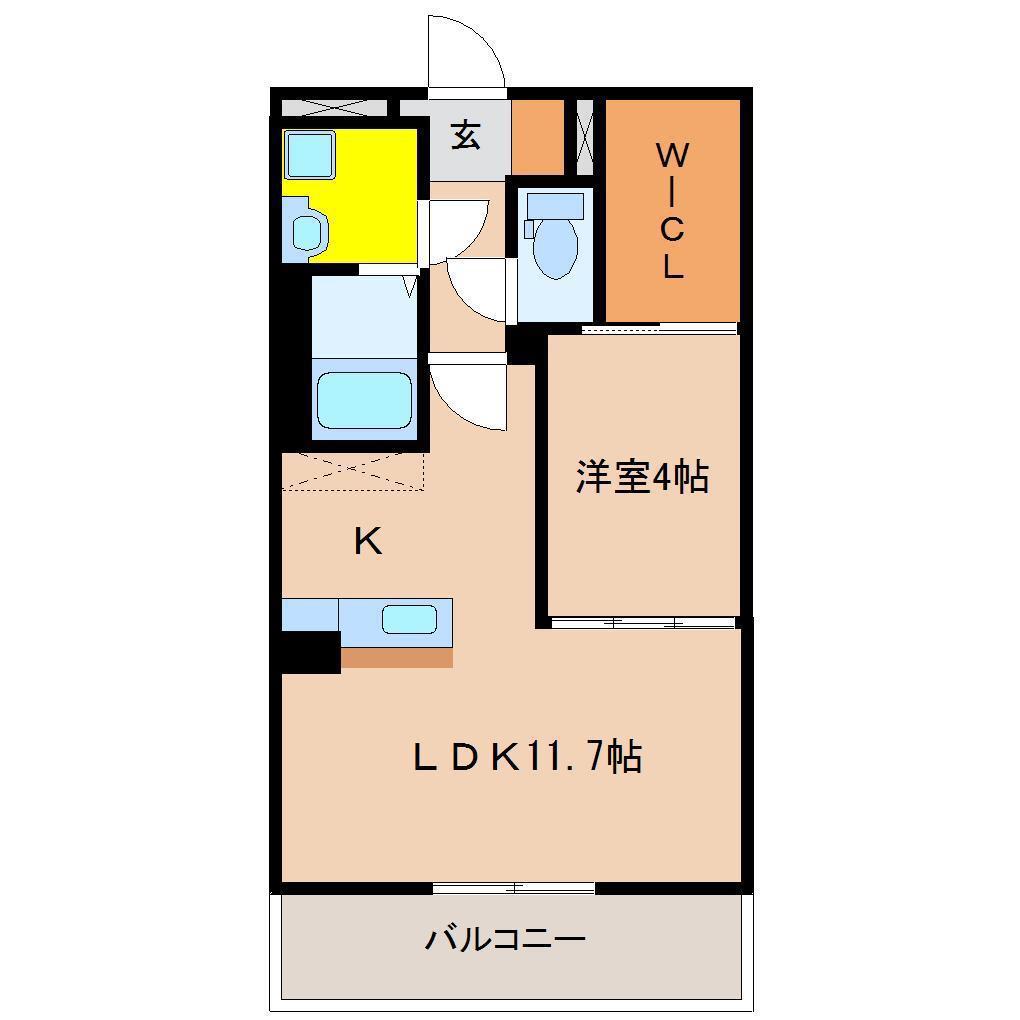 Tファイブ元宮(1LDK/3階)の間取り写真
