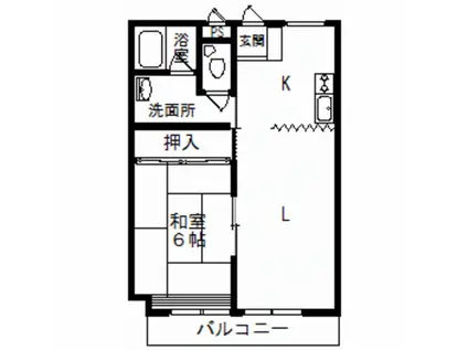 コーポおの(2DK/2階)の間取り写真