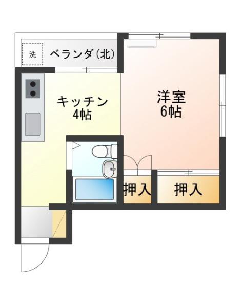 NYビル(1K/3階)の間取り写真