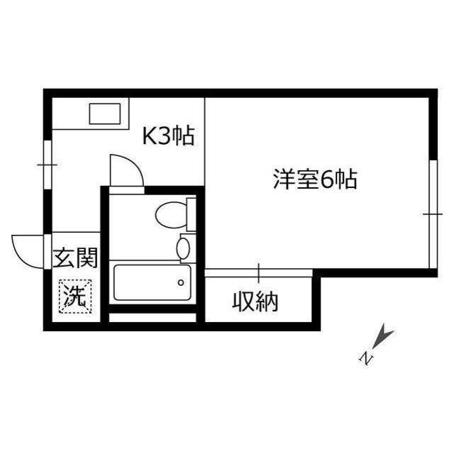 シャトレ映華(1K/2階)の間取り写真