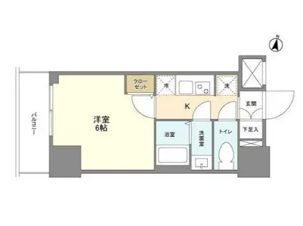 N インペリアルフラット武蔵小山(1K/11階)の間取り写真