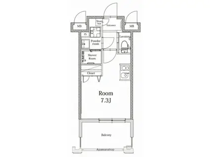 新品きマンション白金24(ワンルーム/8階)の間取り写真