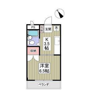 クーノス北坂戸(1K/3階)の間取り写真