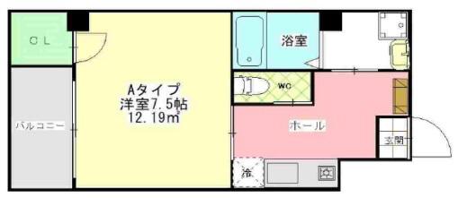 エスポアシティ神戸(1K/2階)の間取り写真