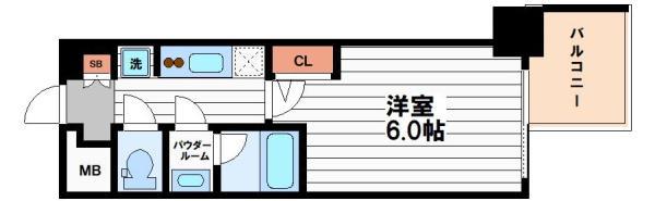 コンフォリア・リヴ大阪本町(1K/6階)の間取り写真