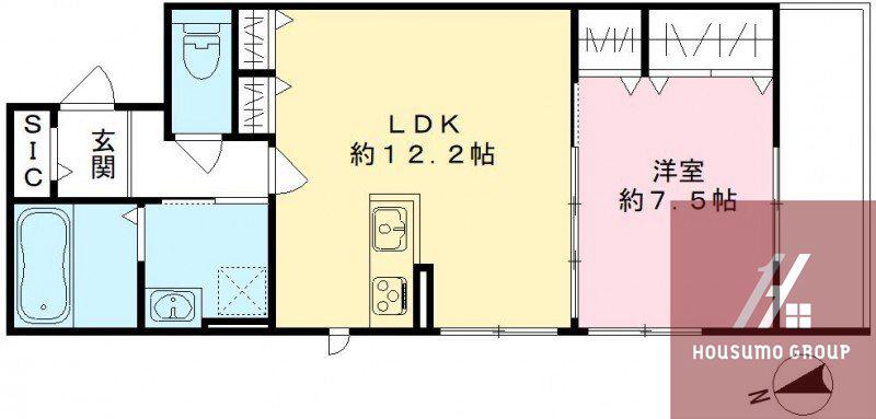 CASA PINO SOLO(1LDK/2階)の間取り写真