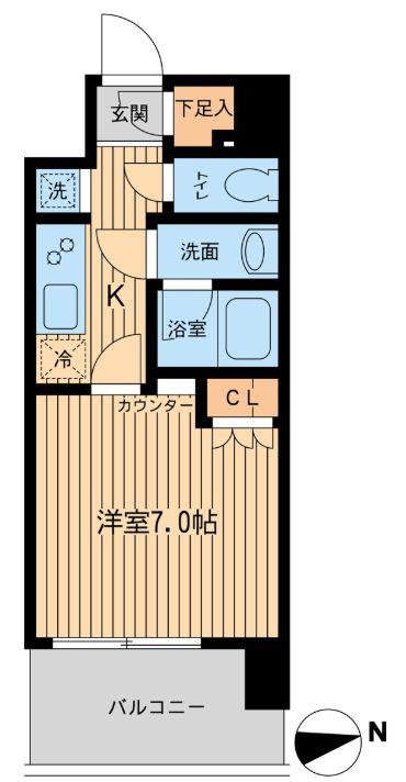 エルシア五反田(1K/6階)の間取り写真