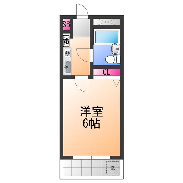 かんまつ728ハイツ(1K/4階)の間取り写真