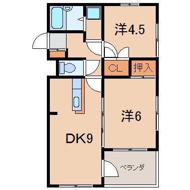 パレロワイヤル(2DK/3階)の間取り写真