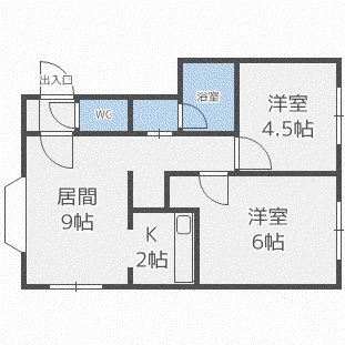 セトル西岡(2LDK/2階)の間取り写真