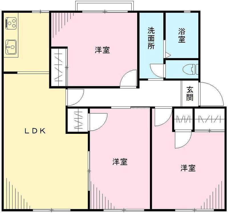 フレグランス井野(3LDK/1階)の間取り写真