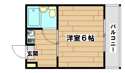 第2高槻ハイム(1K/2階)の間取り写真