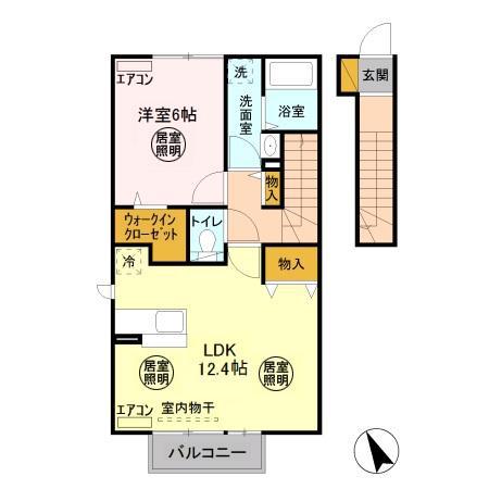 スバルコーポS(1LDK/2階)の間取り写真