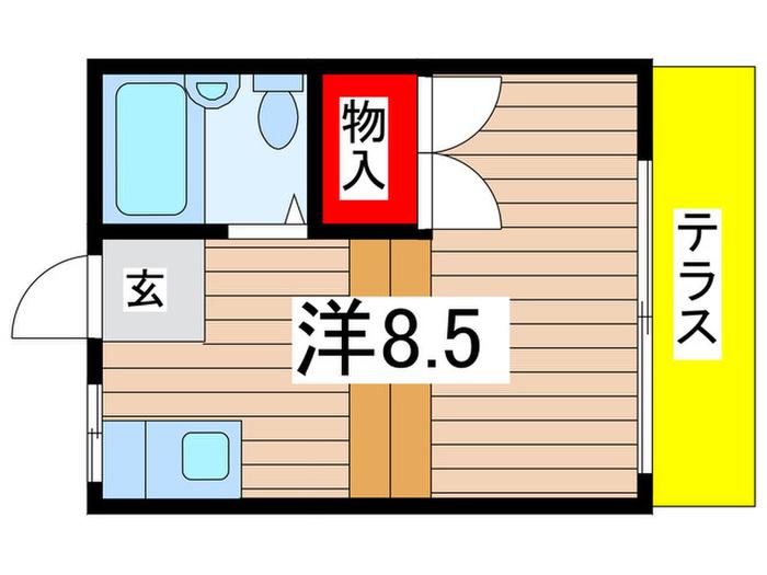 櫻ハイツII(ワンルーム/1階)の間取り写真