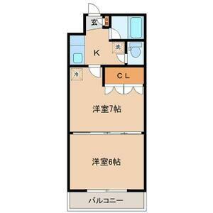 イーグルハイツ宮町(2K/4階)の間取り写真