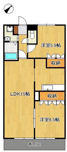 フォルティア(2LDK/1階)の間取り写真
