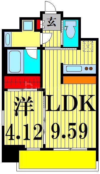 プレジオ亀有(1LDK/3階)の間取り写真