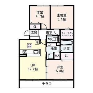 シルトクレーテ A棟 A(3LDK/2階)の間取り写真