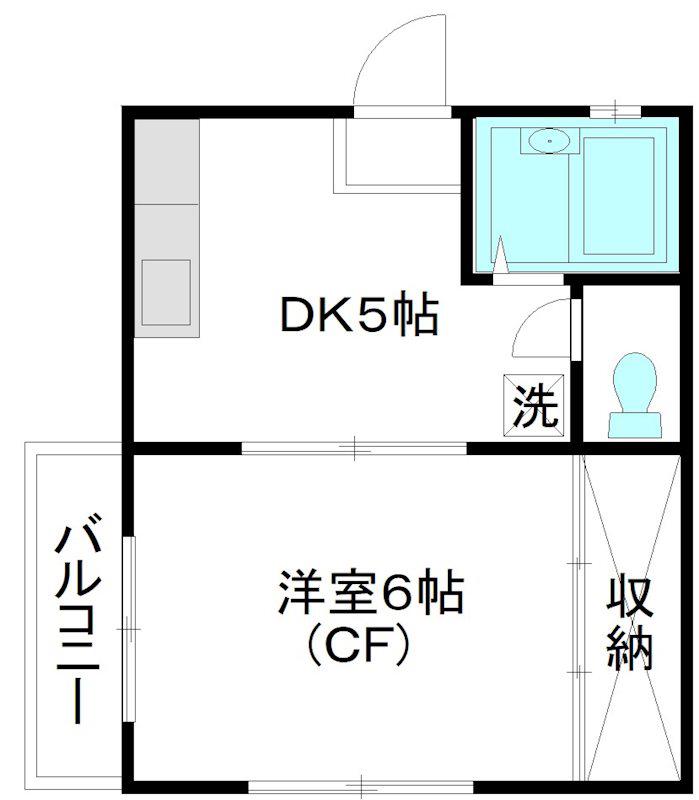 ビュー観翠B(1DK/2階)の間取り写真