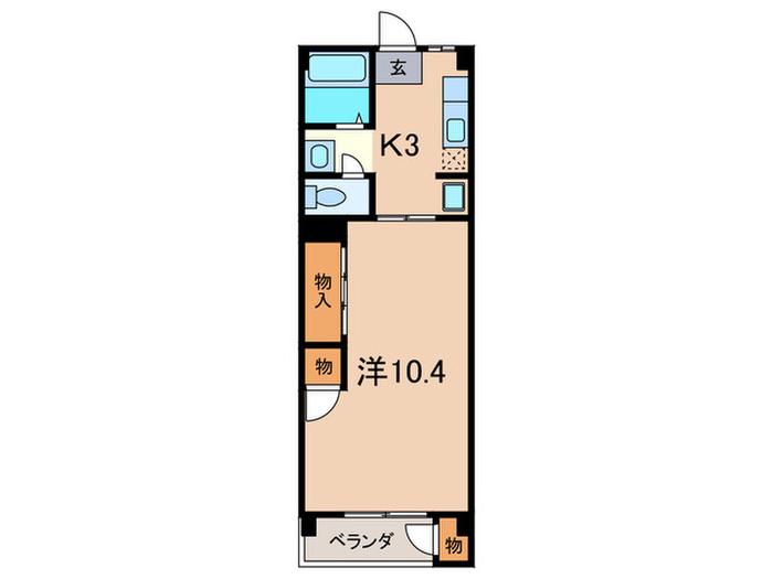 エスペランス門戸(1K/4階)の間取り写真