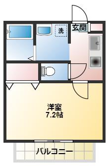 ベアーズ(1K/1階)の間取り写真