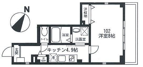 PLATEIA東松原 プラティア東松原(1K/1階)の間取り写真