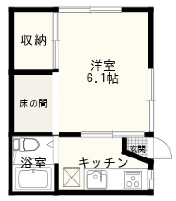桜レジデンスB(1K/2階)の間取り写真