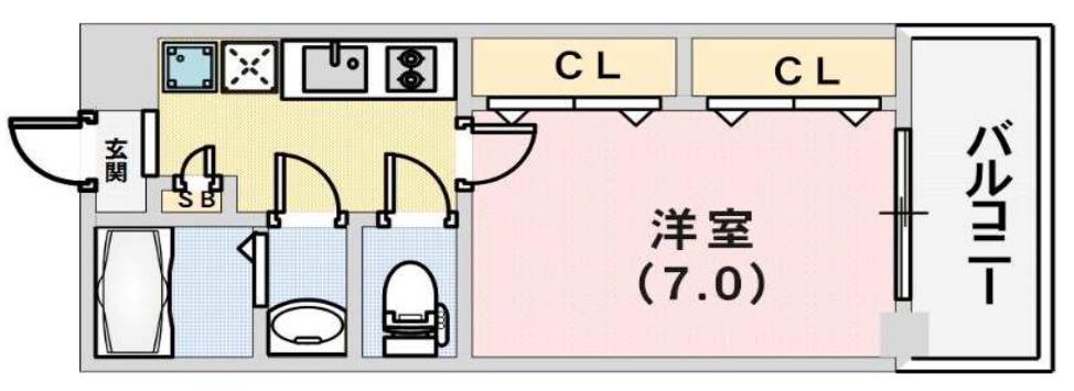 BRICK HOUSE ブリックハウス(1K/2階)の間取り写真