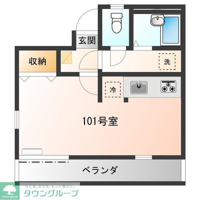 100ロイヤルガーデンIII(1K/1階)の間取り写真