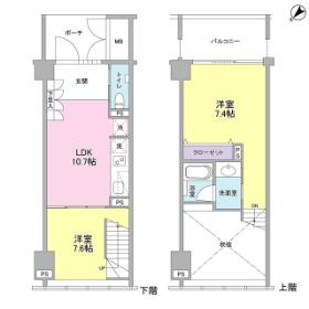 ラフィーヌ銀座(2LDK/11階)の間取り写真