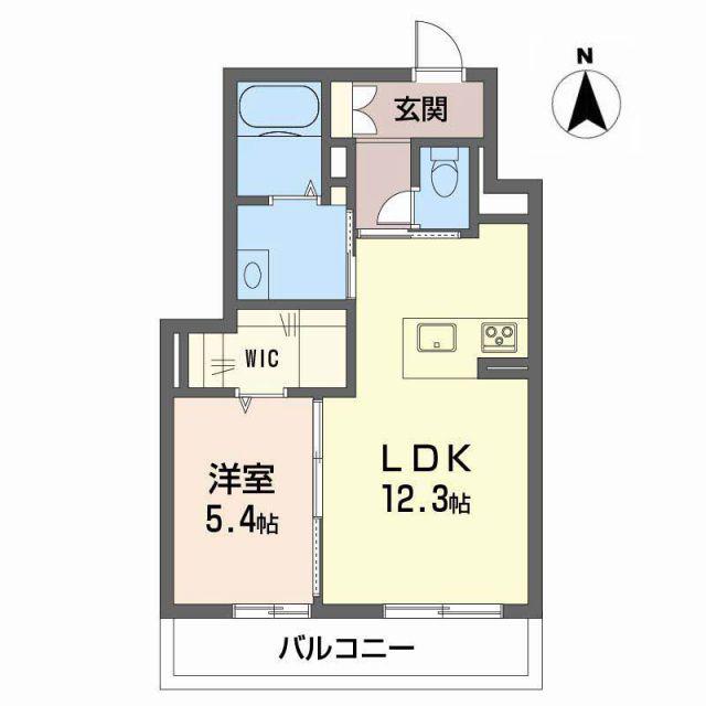 シャーメゾンステージ古川西 A棟(1LDK/1階)の間取り写真