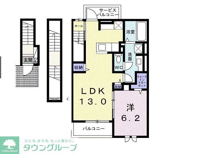 グラシア(1LDK/3階)の間取り写真