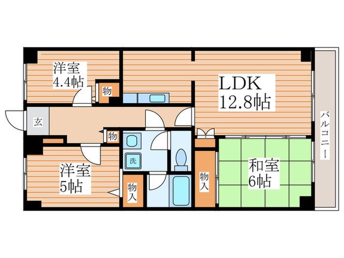 シャトレーポポ(3LDK/1階)の間取り写真