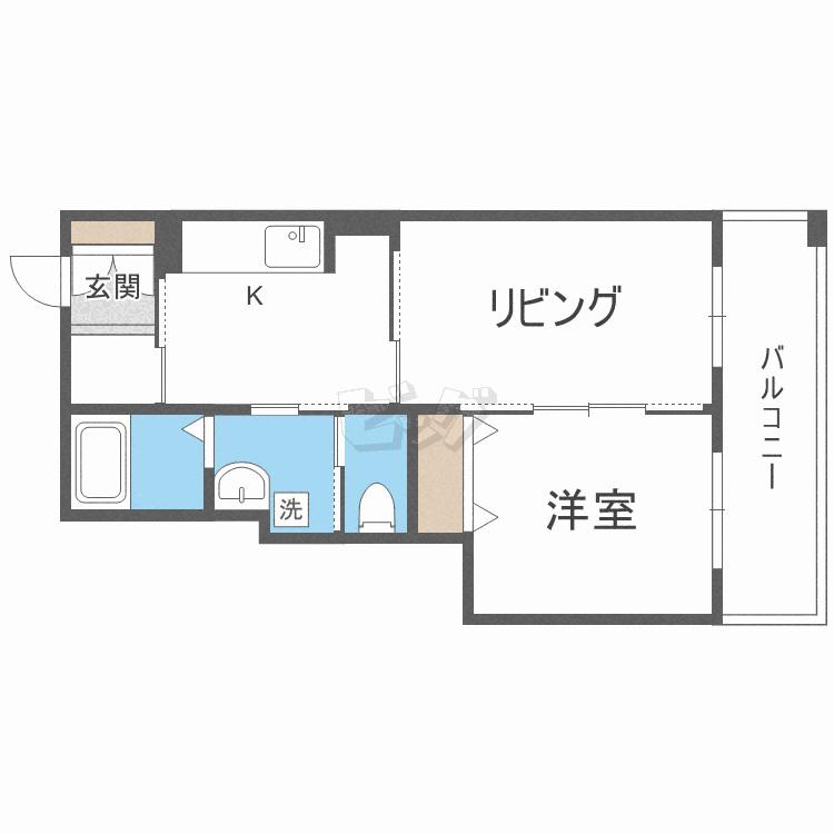 KDXレジデンス大通公園(1LDK/11階)の間取り写真