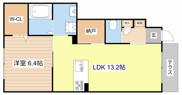サーティーン14(1LDK/1階)の間取り写真