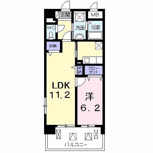 エクセルソフィア(1LDK/2階)の間取り写真