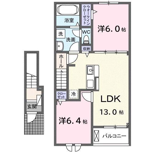 ジャック イン ザ ボックスI(2LDK/2階)の間取り写真