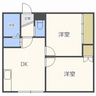 ビッグバーンズマンション伏古III(2DK/2階)の間取り写真