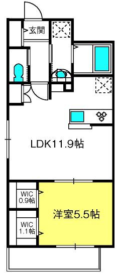MAISON・COURAGE(1LDK/2階)の間取り写真