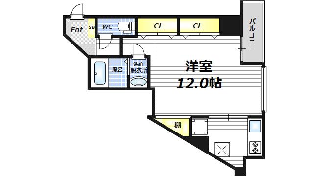 スタジオAPT.ウッドハウス(1K/4階)の間取り写真