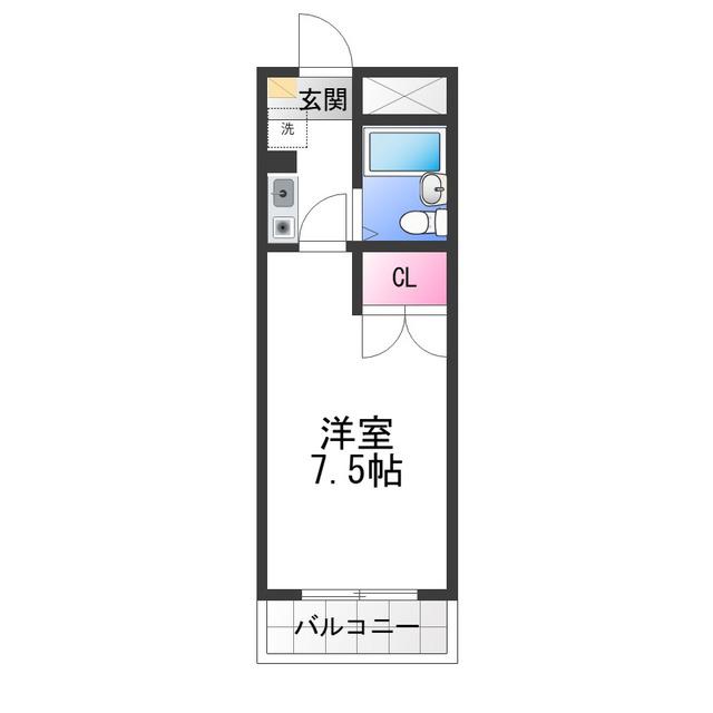 エクセレント羽衣(1K/3階)の間取り写真