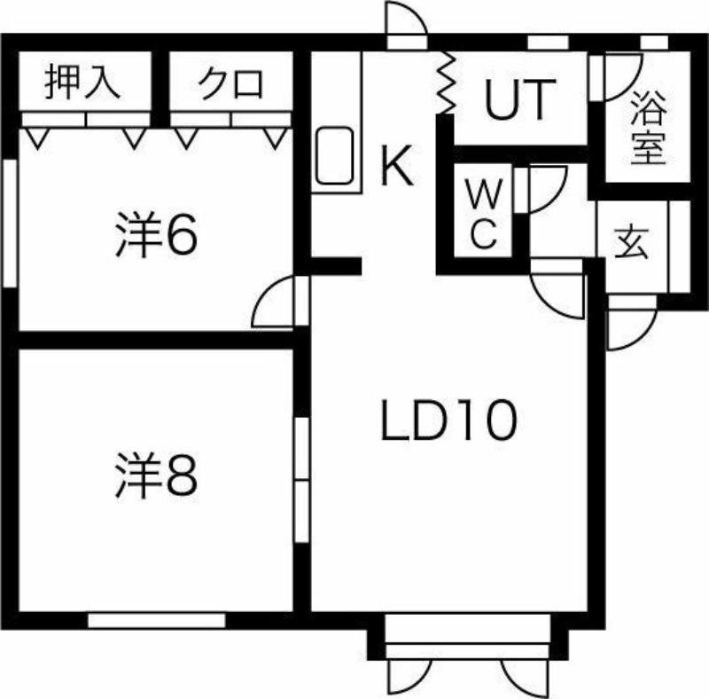 グリーンビレッジC(2LDK/1階)の間取り写真