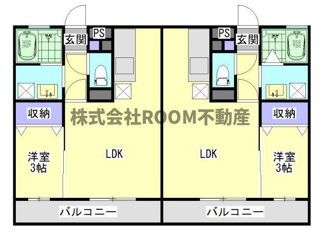 HERMIT(1LDK/3階)の間取り写真