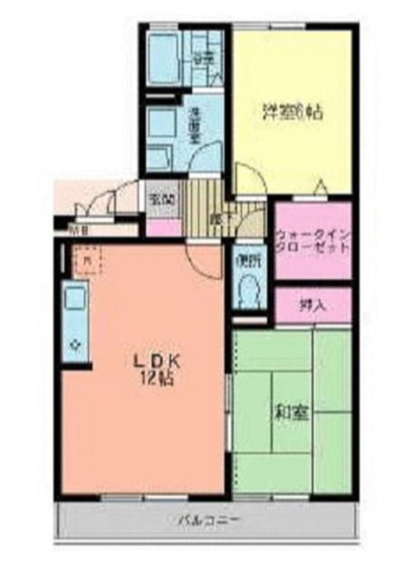 レジデンス海老名B(2LDK/3階)の間取り写真